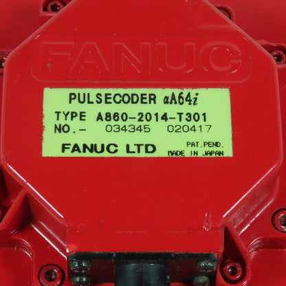 Fanuc A860-2014-T301 aA64i Pulsecoder & Rear Motor Cover Assembly