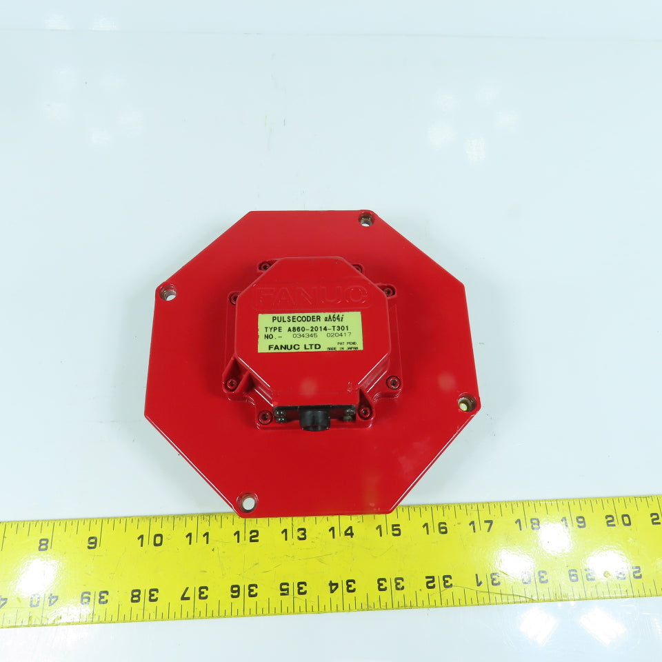 Fanuc A860-2014-T301 aA64i Pulsecoder & Rear Motor Cover Assembly