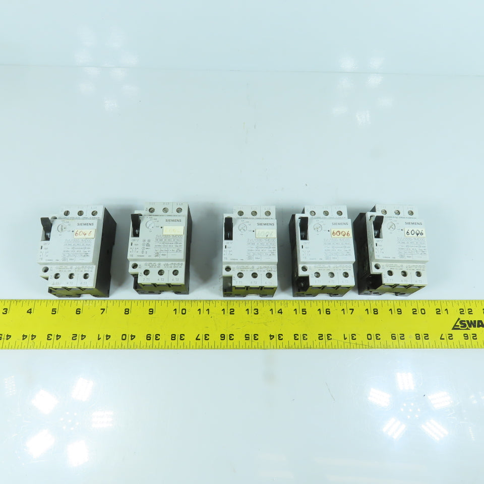 Siemens 3VU1300-1MD00 0.24-0.4A Motor Protector Circuit Breaker 600VAC Lot Of 5