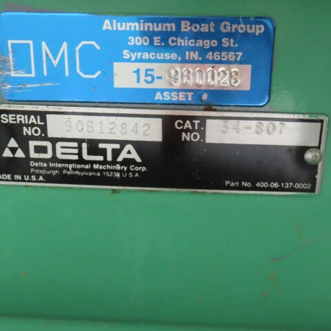 Delta 34-807 10" Tilting (*) Arbor Table Saw 208/230-460V 3Ph Modified See Info