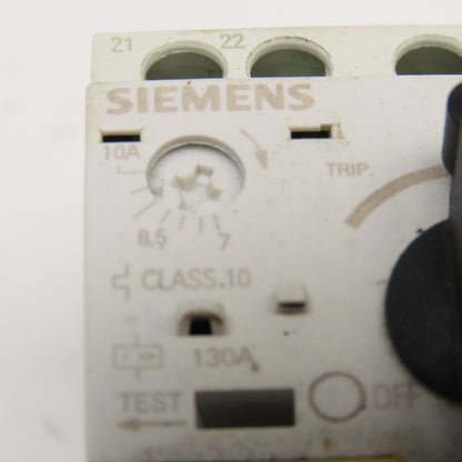 Siemens 3RV1021-1JA10 Manual Motor Starter 600V 10A Adjustable Trip 7-10A