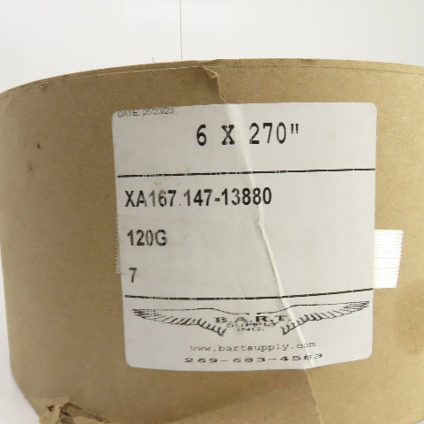 Deerfos XA167 6" x 270" Aluminum Oxide Sanding Belt 120 Grit Lot Of 7