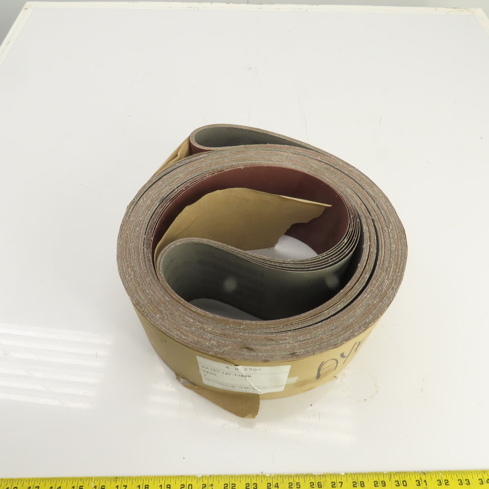 Deerfos XA167 6" x 270" Aluminum Oxide Sanding Belt 120 Grit Lot Of 7