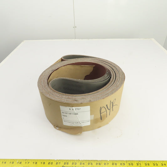 Deerfos XA167 6" x 270" Aluminum Oxide Sanding Belt 120 Grit Lot Of 7