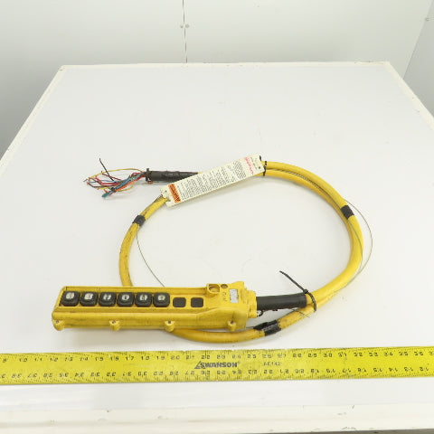 Konecranes 6-Button (8-Space) Hoist Crane & Trolley Control Pendant W/ 9' Lead