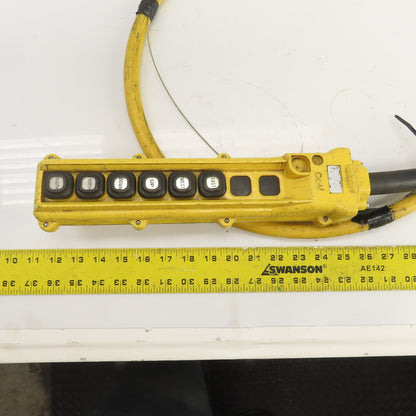 Konecranes 6-Button (8-Space) Hoist Crane & Trolley Control Pendant W/ 9' Lead