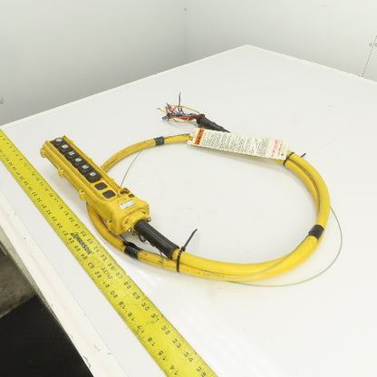 Konecranes 6-Button (8-Space) Hoist Crane & Trolley Control Pendant W/ 9' Lead