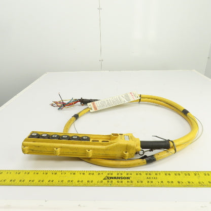 Konecranes 6-Button (8-Space) Hoist Crane & Trolley Control Pendant W/ 9' Lead