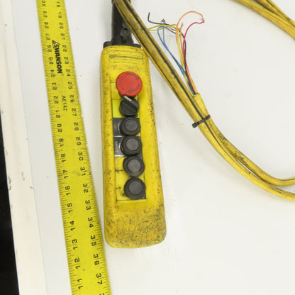 Telemecanique 4-Button Hoist Crane & Trolley Control Pendant W/11' Lead & E-Stop