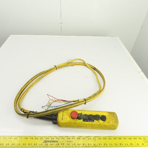 Telemecanique 4-Button Hoist Crane & Trolley Control Pendant W/11' Lead & E-Stop