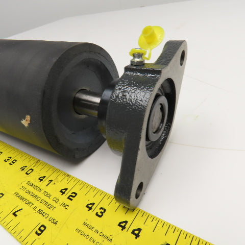 3-7/16" OD Lagged Crowned Conveyor Belt Drum #40 Chain Drive Roller 14-3/4" OAL