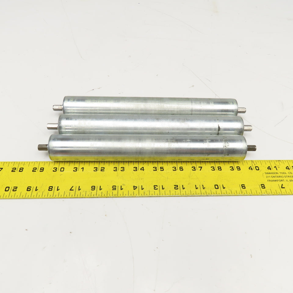 1-3/8" OD x 10-3/16" BF Gravity Conveyor Roller 11" OAL Lot Of 3