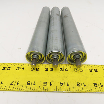 1-3/8" OD x 10-3/16" BF Gravity Conveyor Roller 11" OAL Lot Of 3