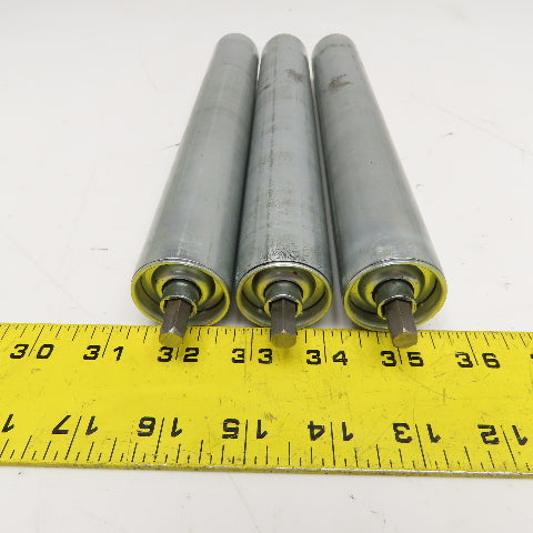 1-3/8" OD x 10-3/16" BF Gravity Conveyor Roller 11" OAL Lot Of 3