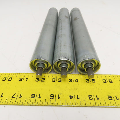 1-3/8" OD x 10-3/16" BF Gravity Conveyor Roller 11" OAL Lot Of 3