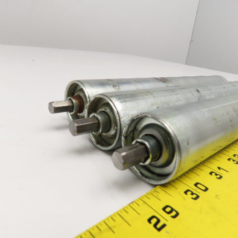 1-3/8" OD x 10-3/16" BF Gravity Conveyor Roller 11" OAL Lot Of 3