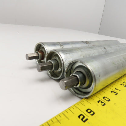 1-3/8" OD x 10-3/16" BF Gravity Conveyor Roller 11" OAL Lot Of 3