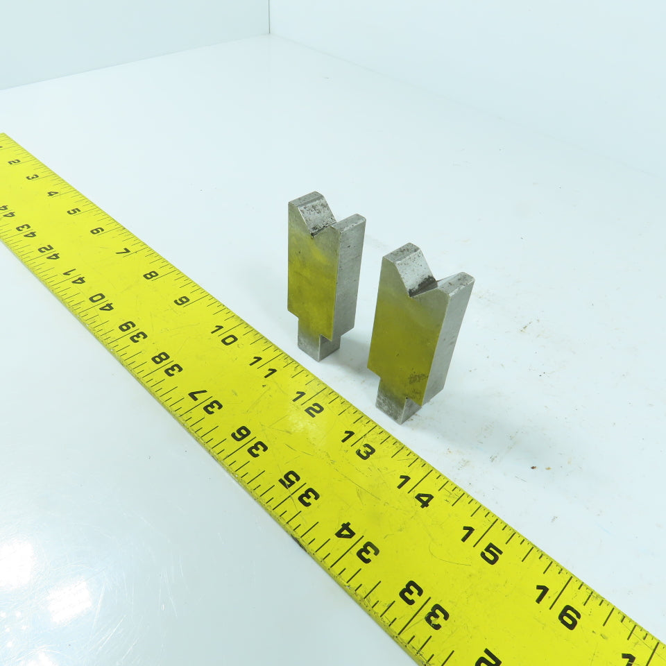1/2" L Press Brake 90° V-Forming Angle Die Block 1/2" Tang 1" Thick Lot Of 2