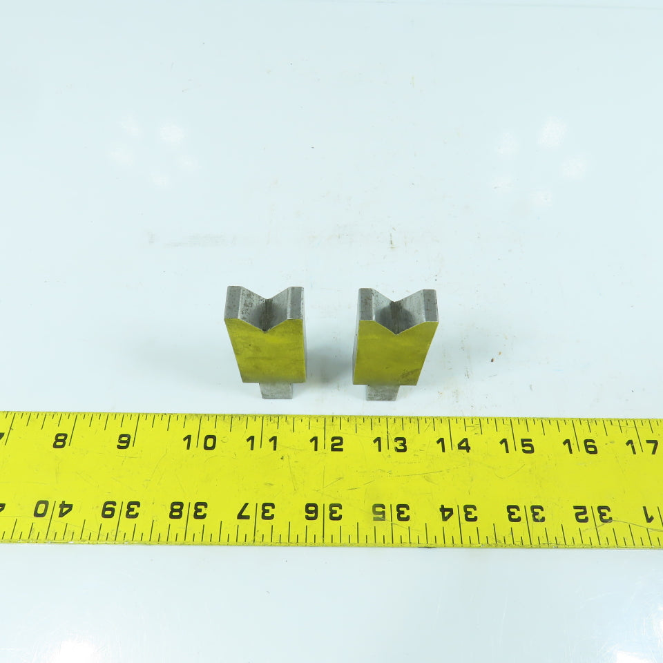 1/2" L Press Brake 90° V-Forming Angle Die Block 1/2" Tang 1" Thick Lot Of 2