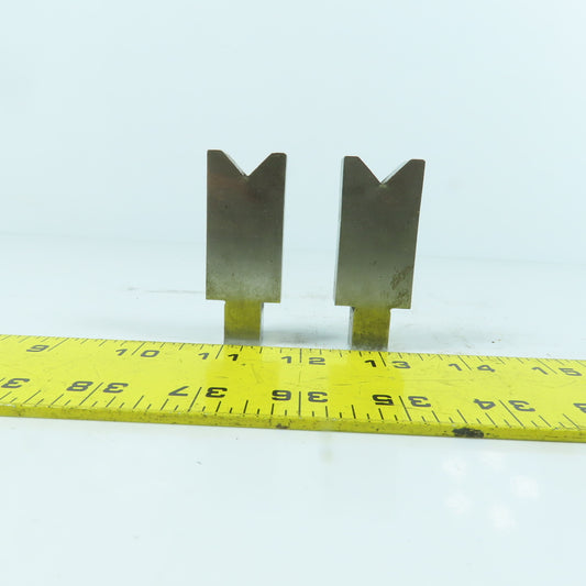 1/2" L Press Brake 90° V-Forming Angle Die Block 1/2" Tang 1" Thick Lot Of 2