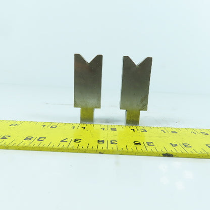 1/2" L Press Brake 90° V-Forming Angle Die Block 1/2" Tang 1" Thick Lot Of 2