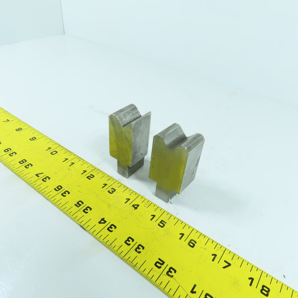 1" L Press Brake 90° V-Forming Angle Die Block 1/2" Tang 1" & 1-1/8 Thick Lot/2
