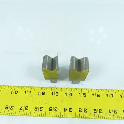 1" L Press Brake 90° V-Forming Angle Die Block 1/2" Tang 1" & 1-1/8 Thick Lot/2
