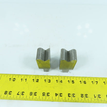 1" L Press Brake 90° V-Forming Angle Die Block 1/2" Tang 1" & 1-1/8 Thick Lot/2
