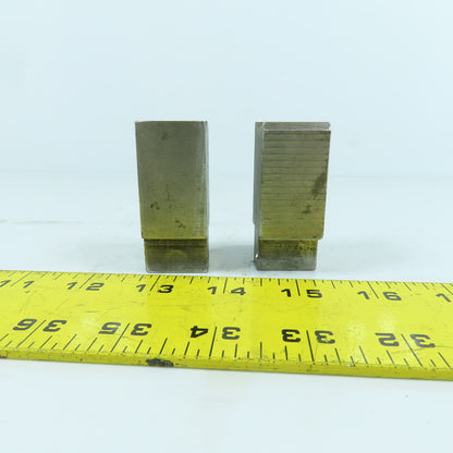 1" L Press Brake 90° V-Forming Angle Die Block 1/2" Tang 1" & 1-1/8 Thick Lot/2