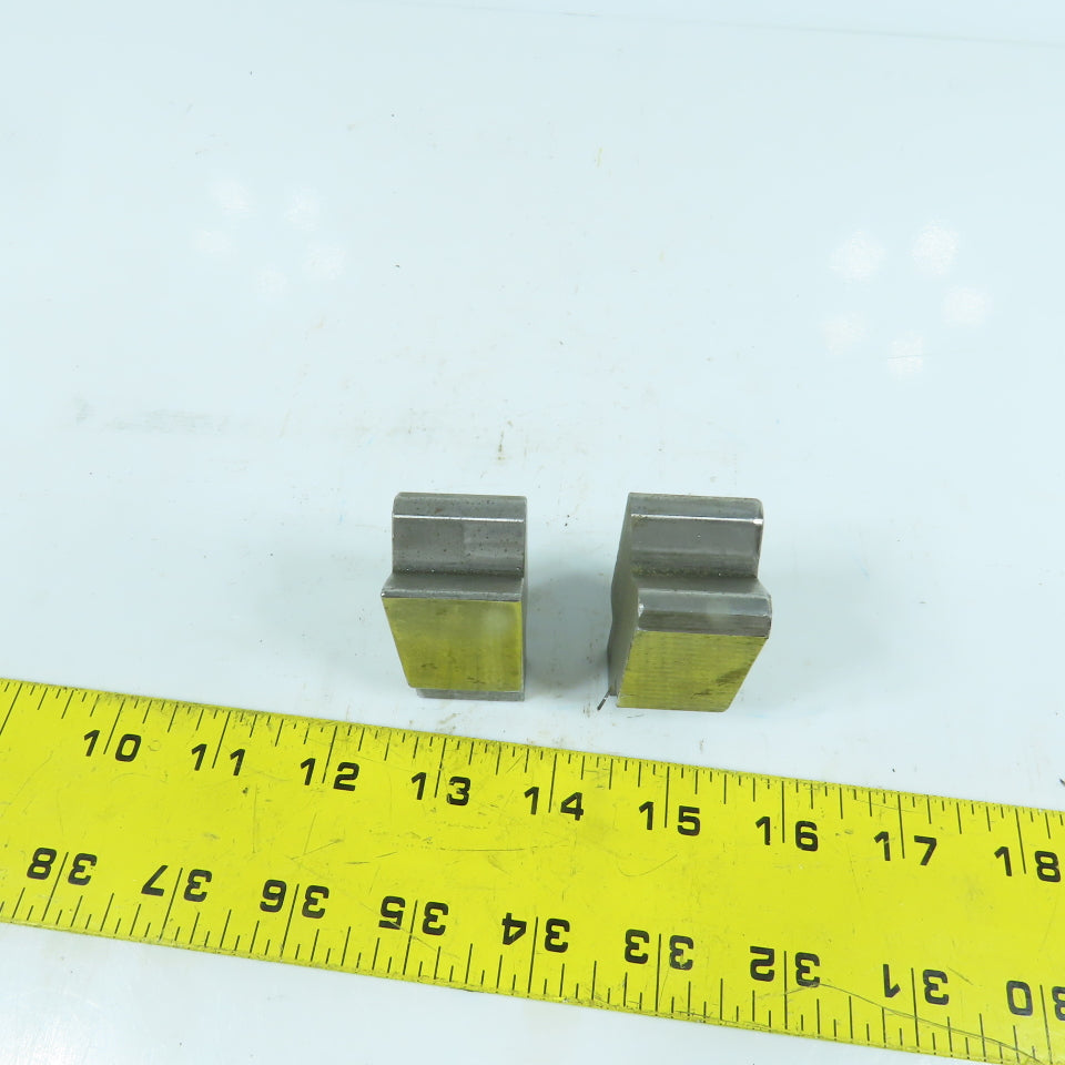 1" L Press Brake 90° V-Forming Angle Die Block 1/2" Tang 1" & 1-1/8 Thick Lot/2