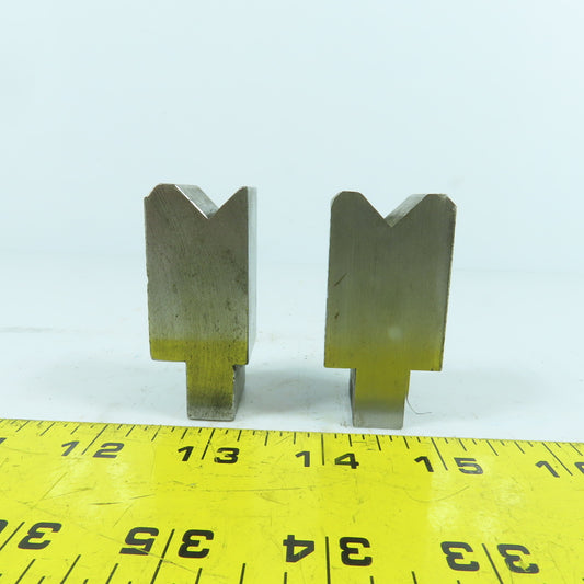 1" L Press Brake 90° V-Forming Angle Die Block 1/2" Tang 1" & 1-1/8 Thick Lot/2