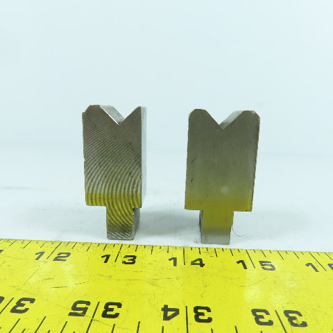 1" L Press Brake 90° V-Forming Angle Die Block 1/2" Tang 1" & 1-1/8 Thick Lot/2