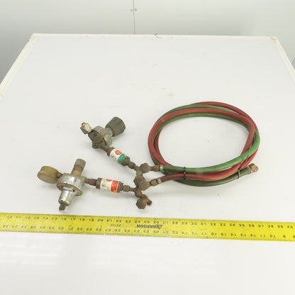 Harris Oxygen & Acetylene Regulator/Hose Assembly 7' W/ Arrestor