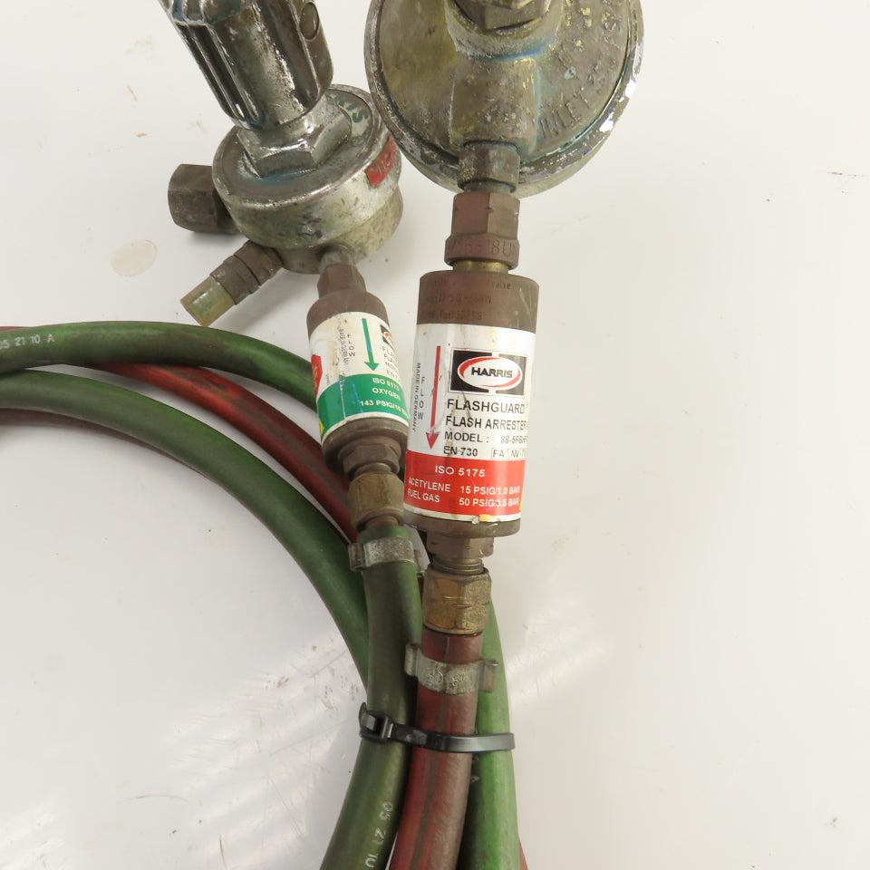 Harris Oxygen & Acetylene Regulator/Hose Assembly 7' W/ Arrestor