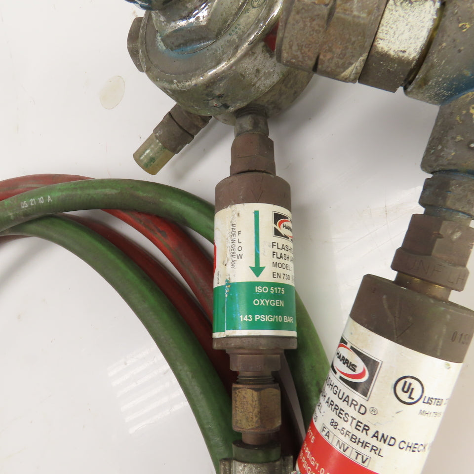 Harris Oxygen & Acetylene Regulator/Hose Assembly 7' W/ Arrestor