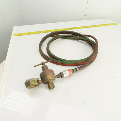 Harris 447NC-15 Oxygen & Acetylene Hose, Regulator 9' Assembly W/Arrestor