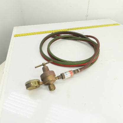 Harris 447NC-15 Oxygen & Acetylene Hose, Regulator 9' Assembly W/Arrestor