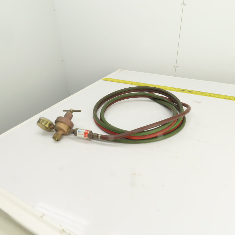 Harris 447NC-15 Oxygen & Acetylene Hose, Regulator 9' Assembly W/Arrestor