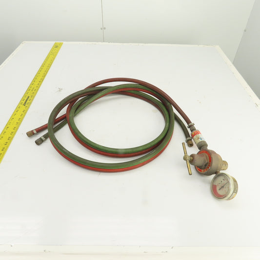 Harris 447NC-15 Oxygen & Acetylene Hose, Regulator 9' Assembly W/Arrestor