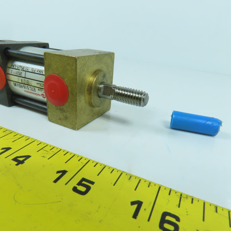 Norgren ETC 5/16 Double Acting Pneumatic Air Cylinder 1/4" Stroke 1-1/8" Bore