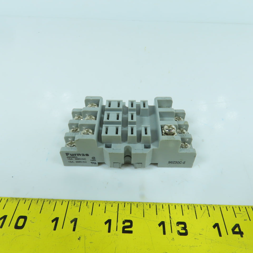 Furnas 46S893 11-Pin Relay Socket Base 15 Amp 300V AC