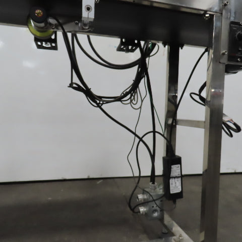 7-1/2" x 58" Variable Speed Slide Bed Belt Conveyor 0-75FPM 220V 1Ph W/ Printer
