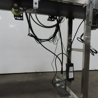7-1/2" x 58" Variable Speed Slide Bed Belt Conveyor 0-75FPM 220V 1Ph W/ Printer