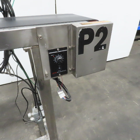 7-1/2" x 58" Variable Speed Slide Bed Belt Conveyor 0-75FPM 220V 1Ph W/ Printer