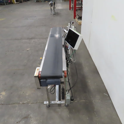7-1/2" x 58" Variable Speed Slide Bed Belt Conveyor 0-75FPM 220V 1Ph W/ Printer