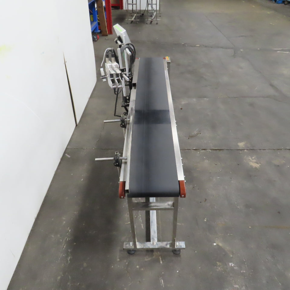 7-1/2" x 58" Variable Speed Slide Bed Belt Conveyor 0-75FPM 220V 1Ph W/ Printer