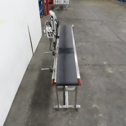 7-1/2" x 58" Variable Speed Slide Bed Belt Conveyor 0-75FPM 220V 1Ph W/ Printer