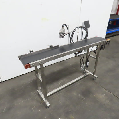7-1/2" x 58" Variable Speed Slide Bed Belt Conveyor 0-75FPM 220V 1Ph W/ Printer