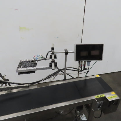7-1/2" x 58" Variable Speed Slide Bed Belt Conveyor 0-104FPM 220V 1Ph W/Printer