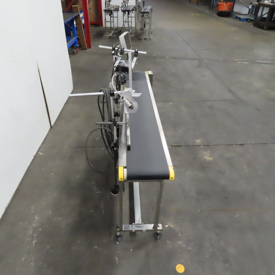 7-1/2" x 58" Variable Speed Slide Bed Belt Conveyor 0-104FPM 220V 1Ph W/Printer